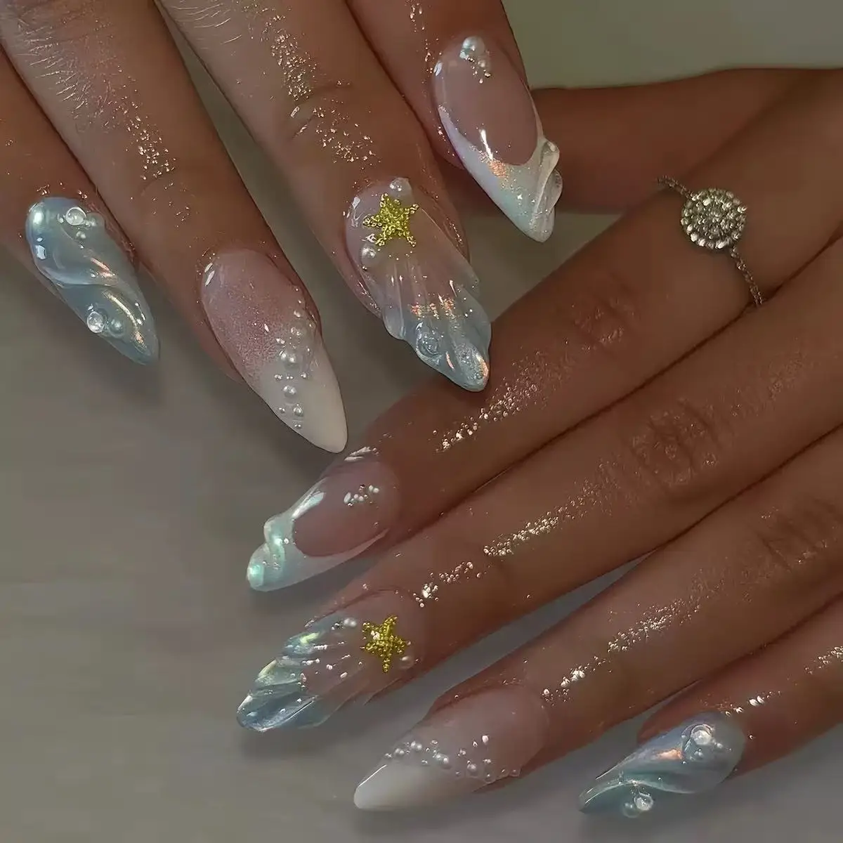 Nail Tech Accessories - Kuku Palsu French 3D Bentuk Oval