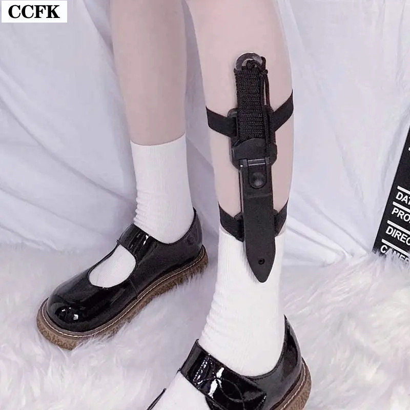 Tech Wear Accessories - Goth cincin kaki Kawaii pelindung pisau