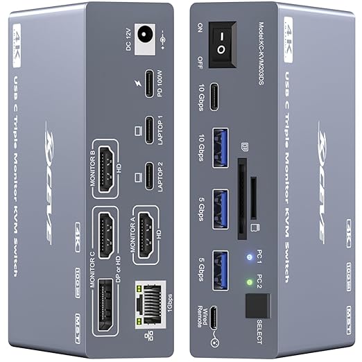 Usb C To Hdmi - Switch KVM USB C 3 Monitor