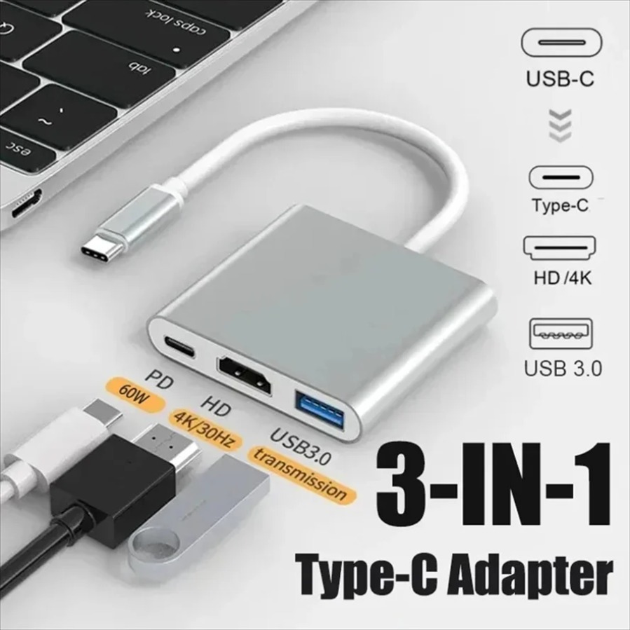 Hub USB 3.0 3-In-1 USB-C Ke Ad - Usb Hub 7 Port ulasan dan harga