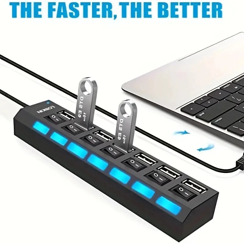 HUB 4/7 kecepatan tinggi 2.0 p - Usb Hub 7 Port ulasan dan harga