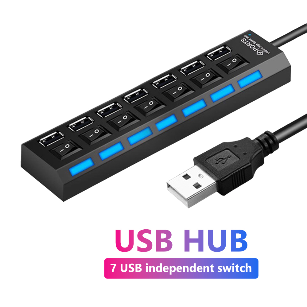 USB 2.0 Hub Multi USB Splitter - Usb Hub 7 Port ulasan dan harga