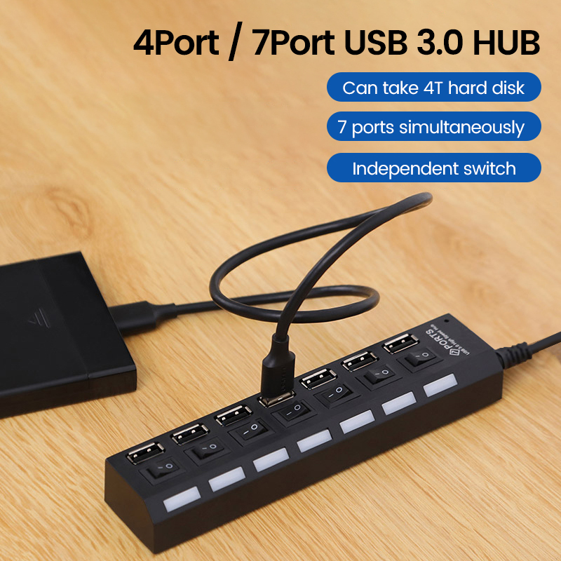USB 2.0 Hub Multi USB Splitter - Usb Hub 7 Port ulasan dan harga