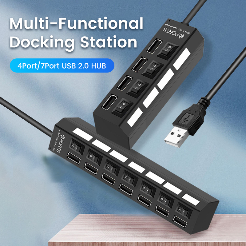 USB 2.0 Hub Multi USB Splitter - Usb Hub 7 Port ulasan dan harga