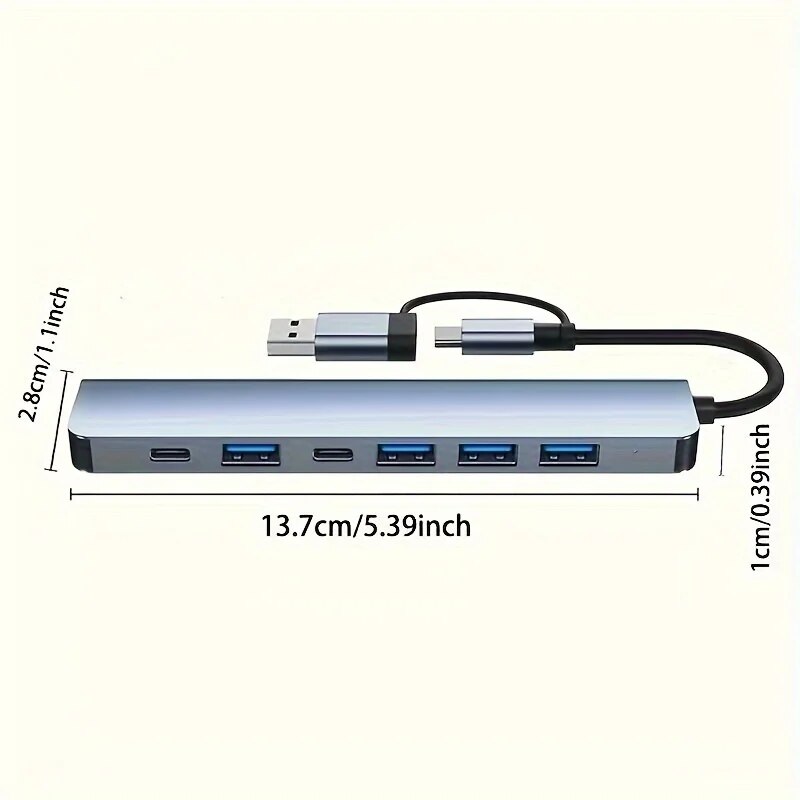 7 Port USB Tipe C Hub Konsentr - Usb Hub 7 Port ulasan dan harga