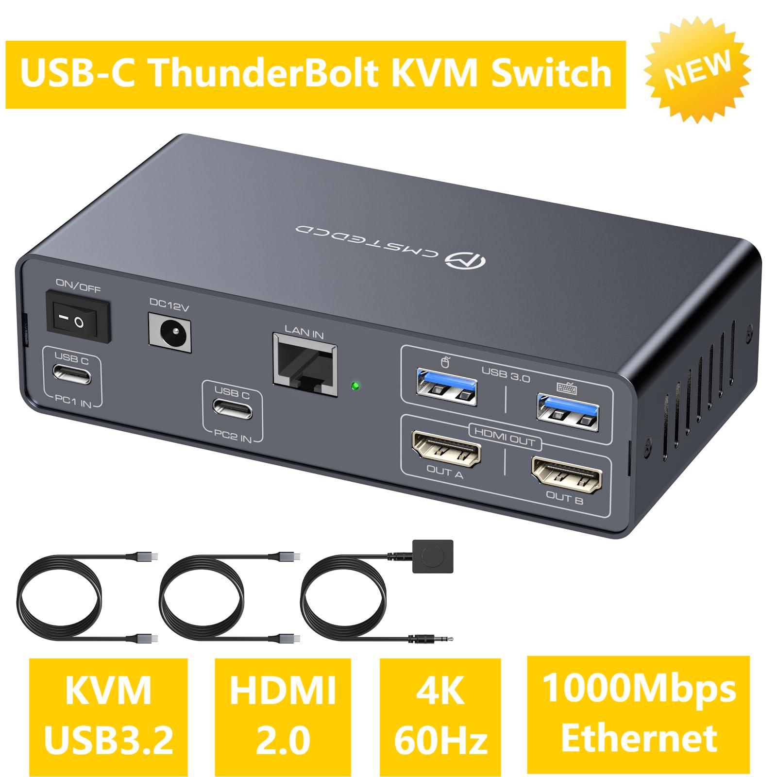 KVM USB C saklar KVM 2 Monitor - Usb C To Hdmi ulasan dan harga