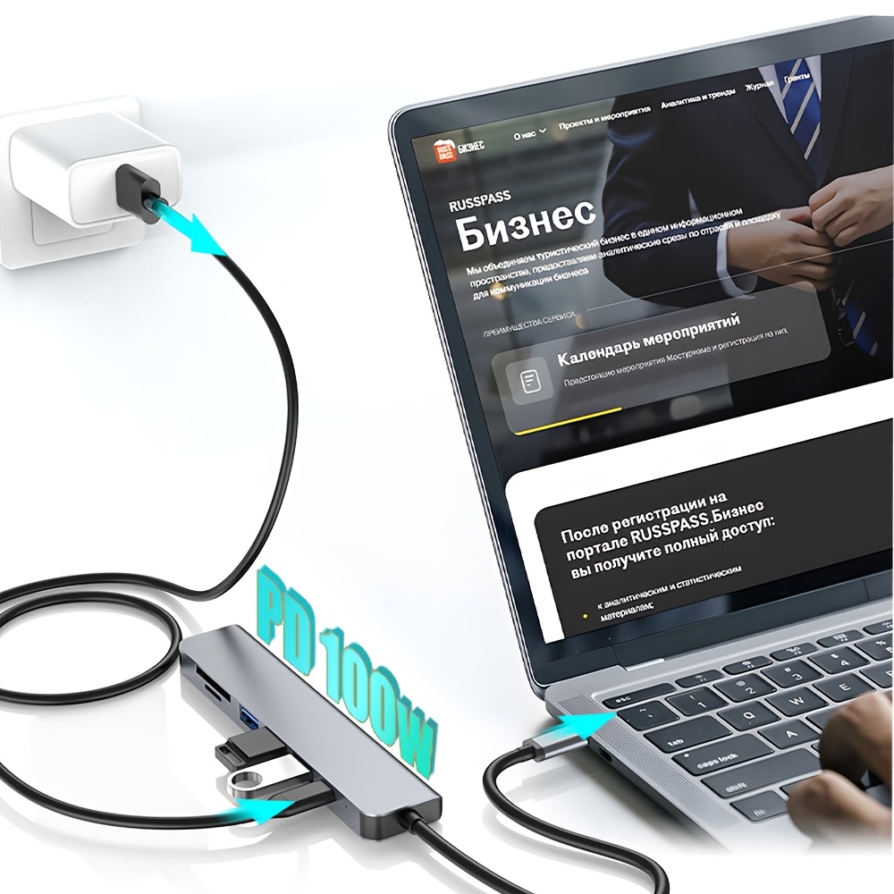 7 in 1 USB C Hub ke 4K HDMI-Ko - Usb Hub 7 Port ulasan dan harga