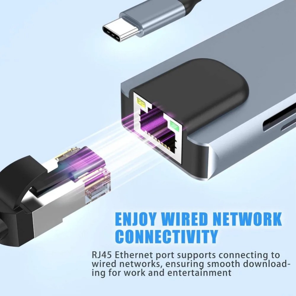 USB C Hub 8/7 in 1 4K HDMI Ada - Usb Hub 7 Port ulasan dan harga