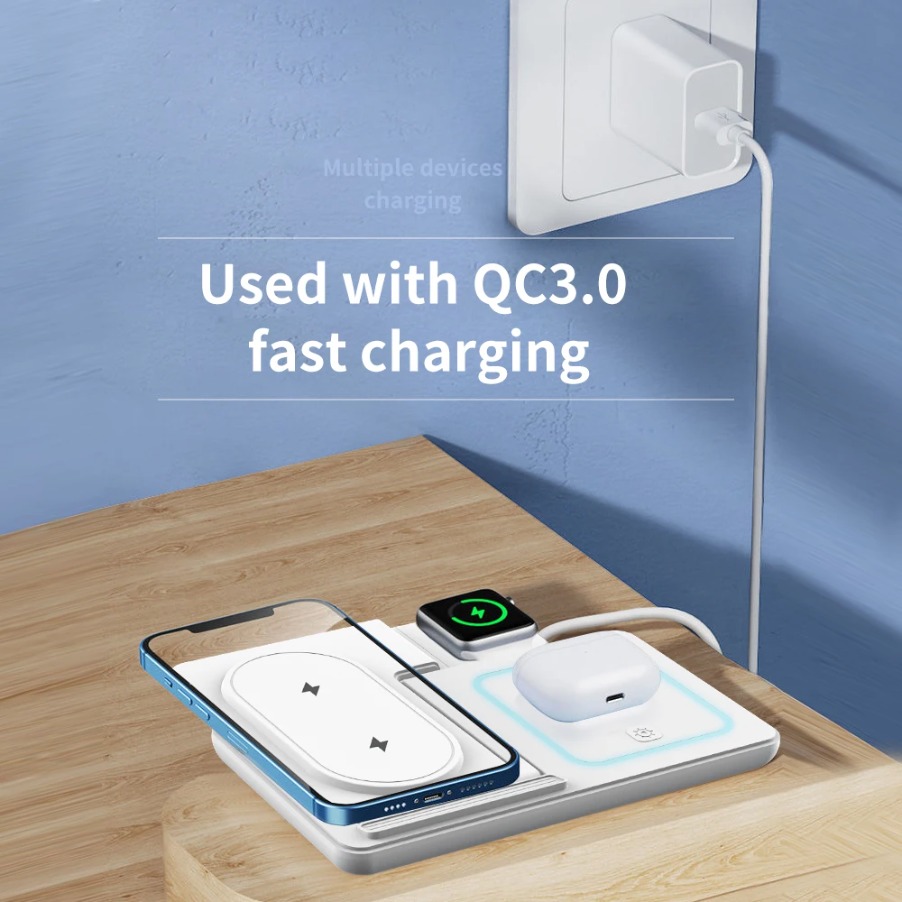 Dudukan Pengisi Daya Nirkabel  - Wireless Charger 3 In 1 ulasan dan harga