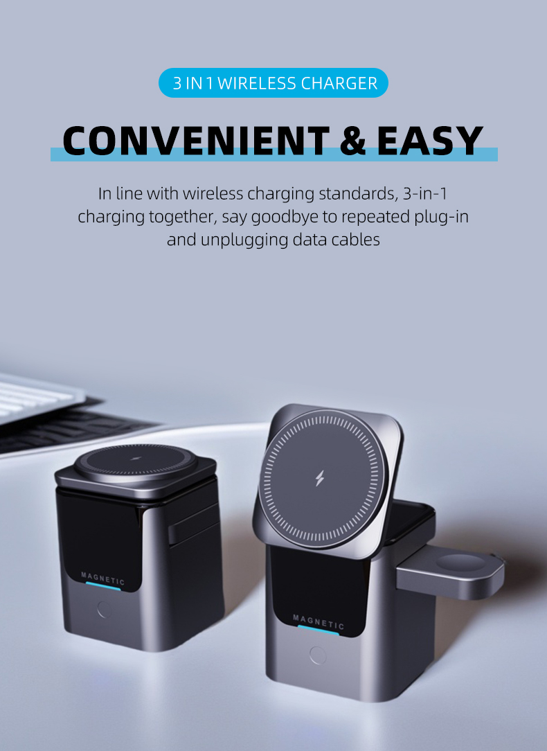 Stasiun Pengisi Daya Nirkabel  - Wireless Charger 3 In 1 ulasan dan harga
