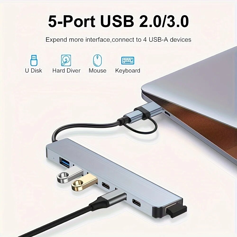 2 In 1 USB3.0 Hub 7 Port Tipe  - Usb Hub 7 Port ulasan dan harga