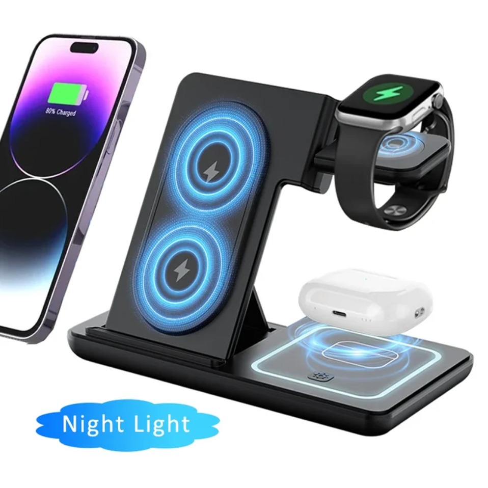 Lampu LED Malam Hari 3 In 1 Pe - Wireless Charger 3 In 1 ulasan dan harga