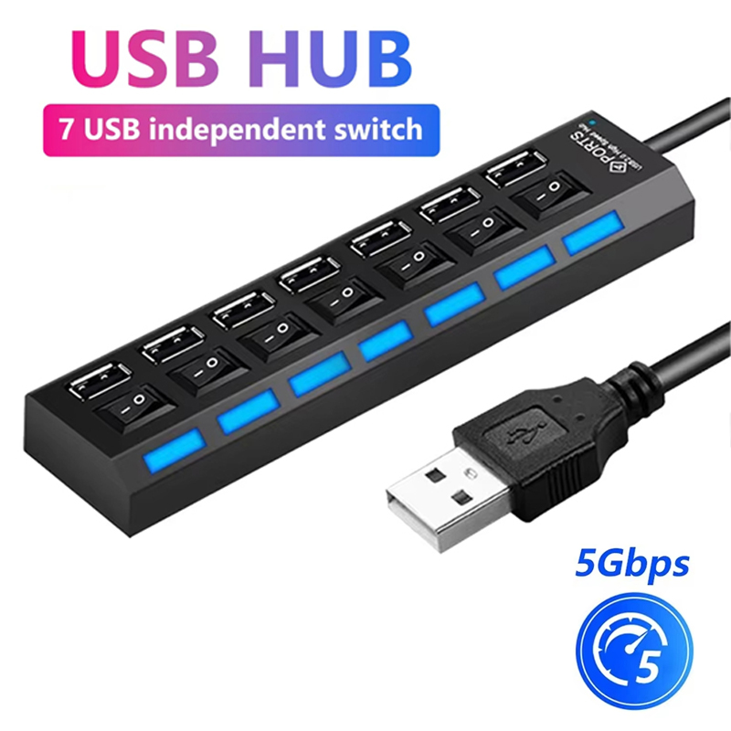 Pemisah Hub USB 2.0 7 Port unt - Usb Hub 7 Port ulasan dan harga