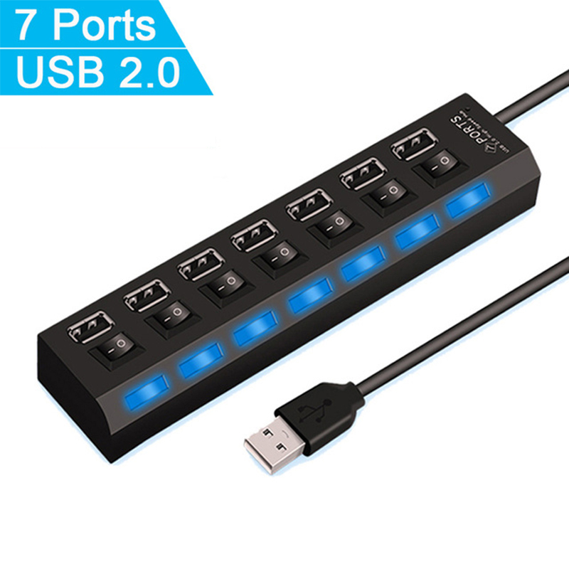Pemisah Hub USB 2.0 7 Port unt - Usb Hub 7 Port ulasan dan harga
